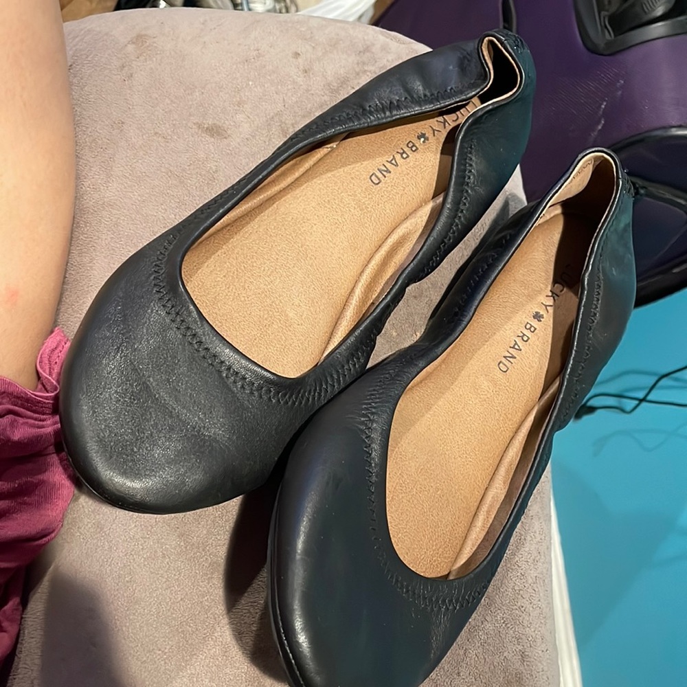 Lucky brand black ballet flats size 10